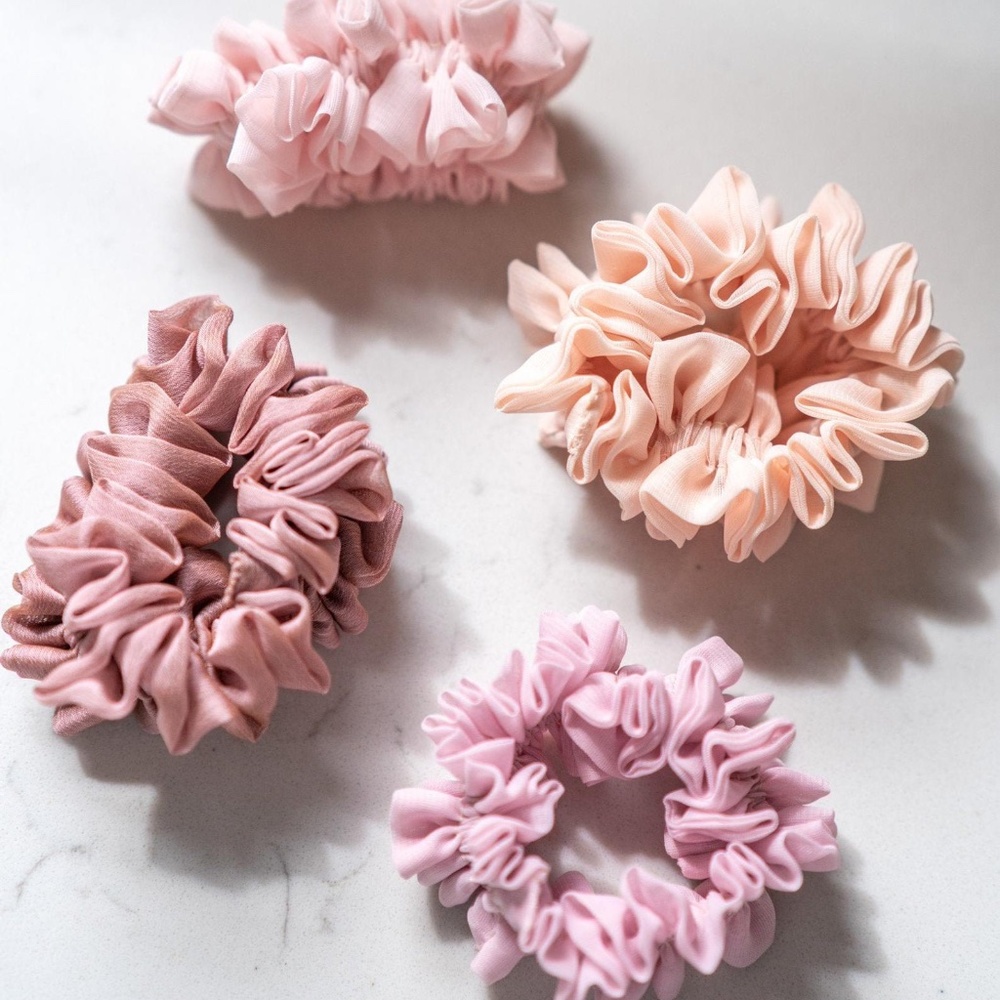 4 Pink Scrunchies Bundle